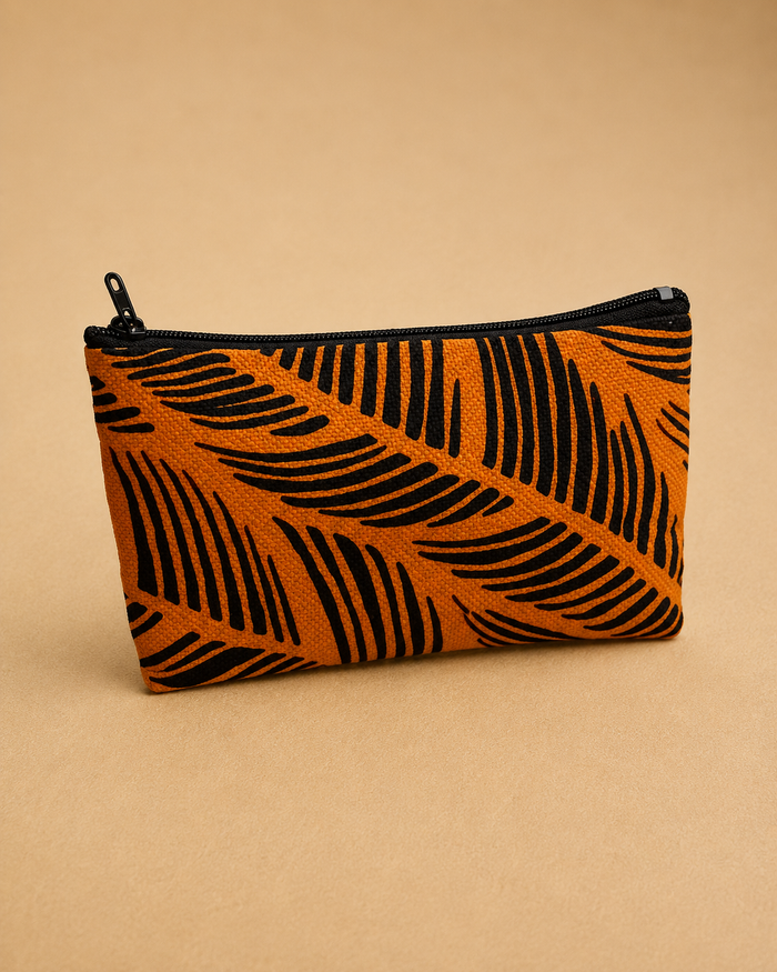African Print Portemonnee – Oranje/Zwart
