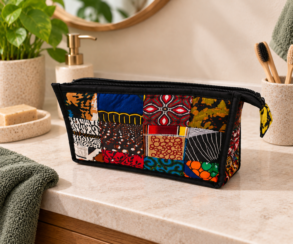 Waxprint Patchwork Toilettas Multicolor