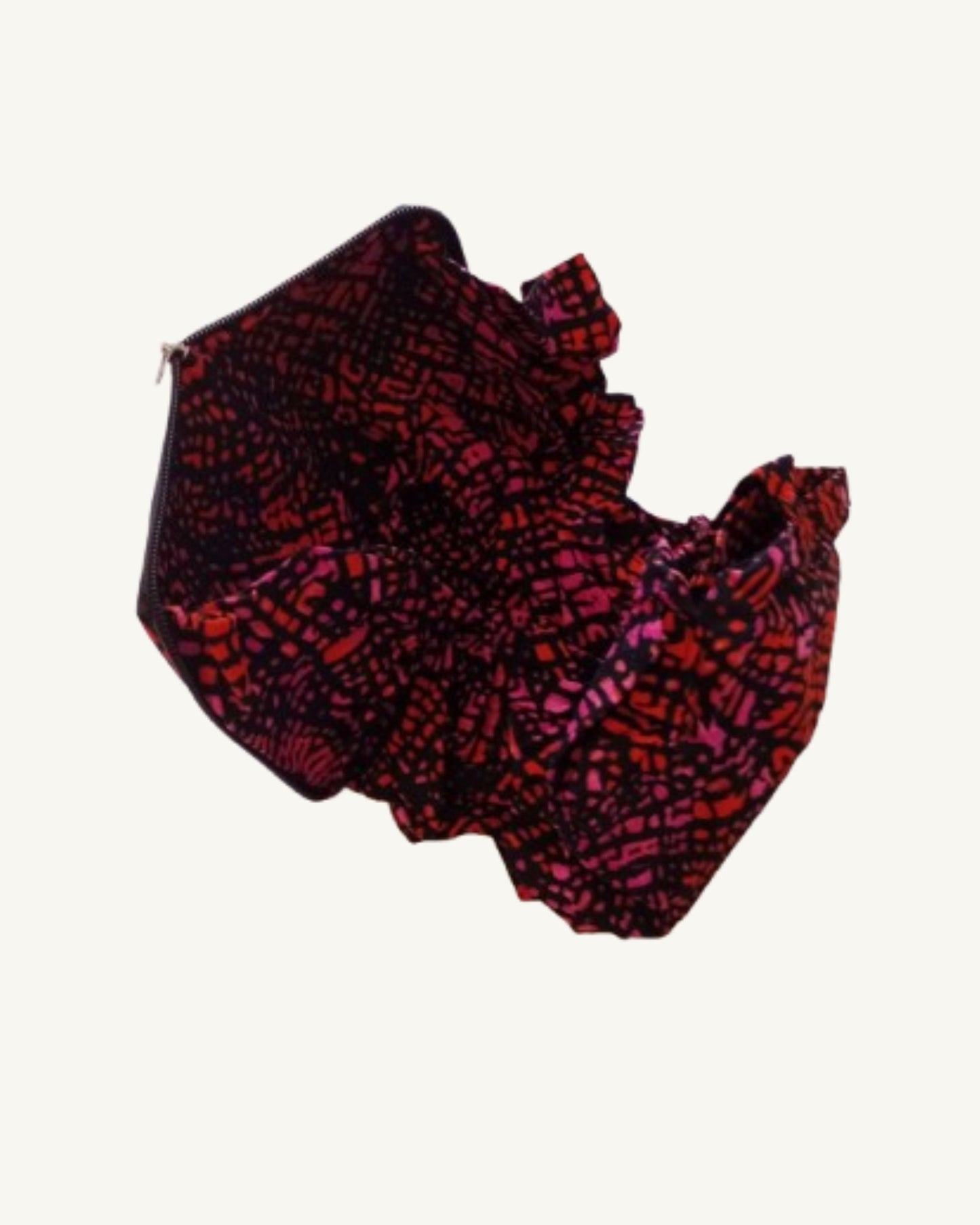 Kikapu Opvouwbare African Print Shopper – Roze/Rood/Zwart