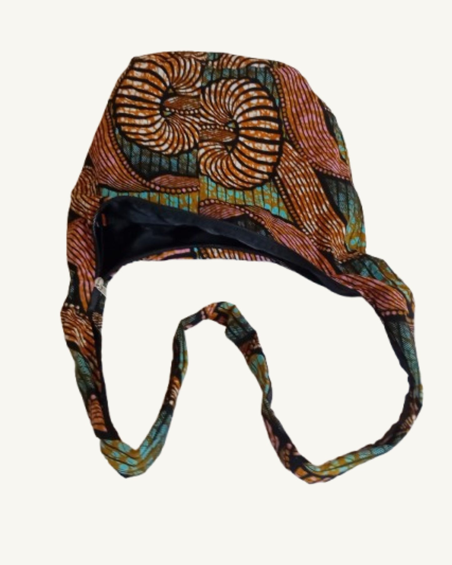 African Print Crossbody Tas – Bruin/Blauw