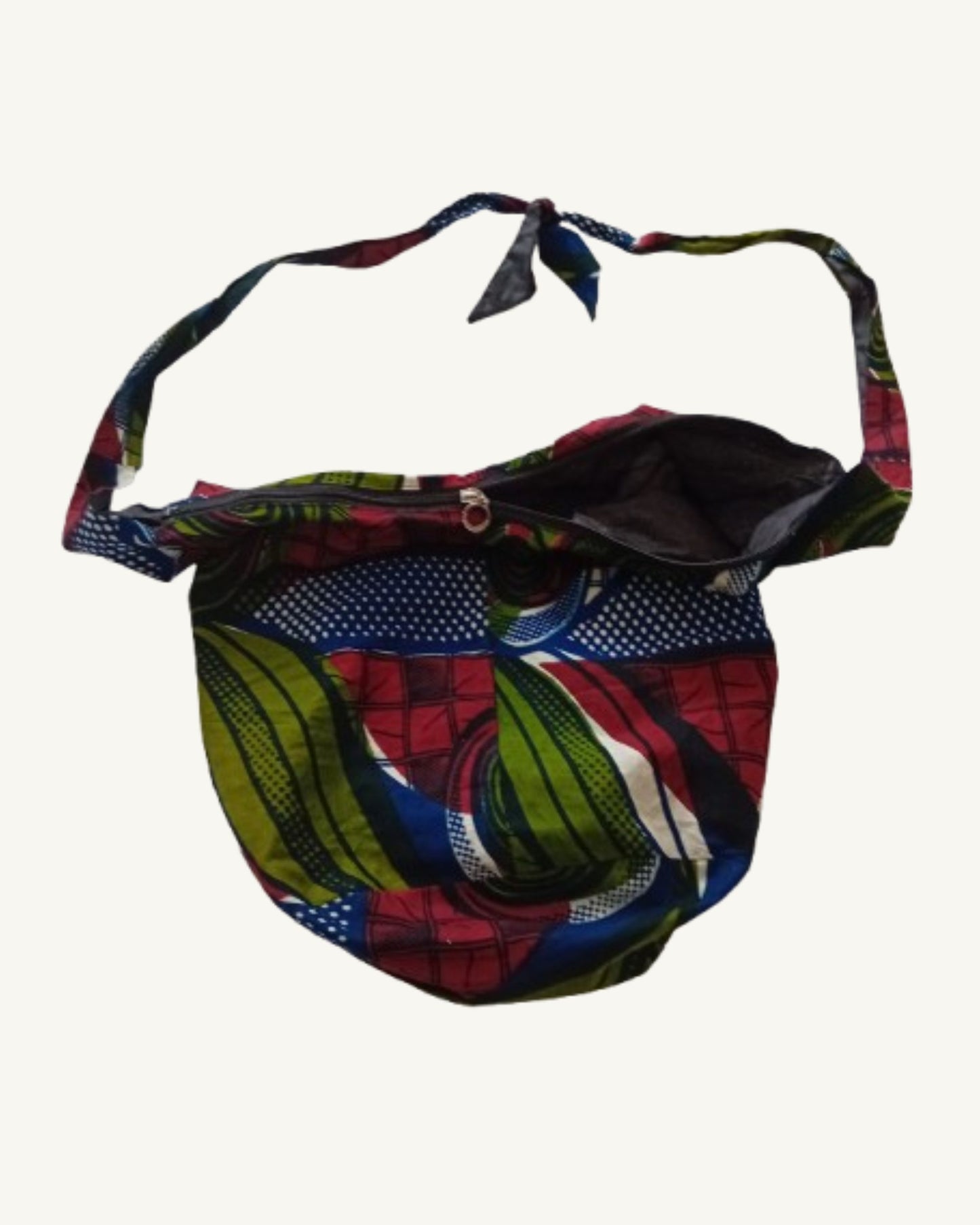 Handgemaakte African Print Hobo Bag – Groen/Rood/Blauw