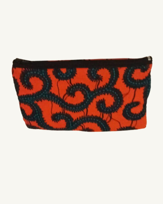 Handgemaakte African Print Portemonnee – Oranje/Zwart