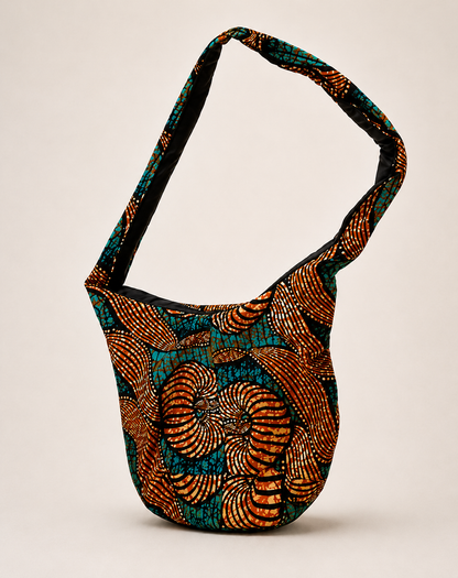 African Print Crossbody Tas – Bruin/Blauw