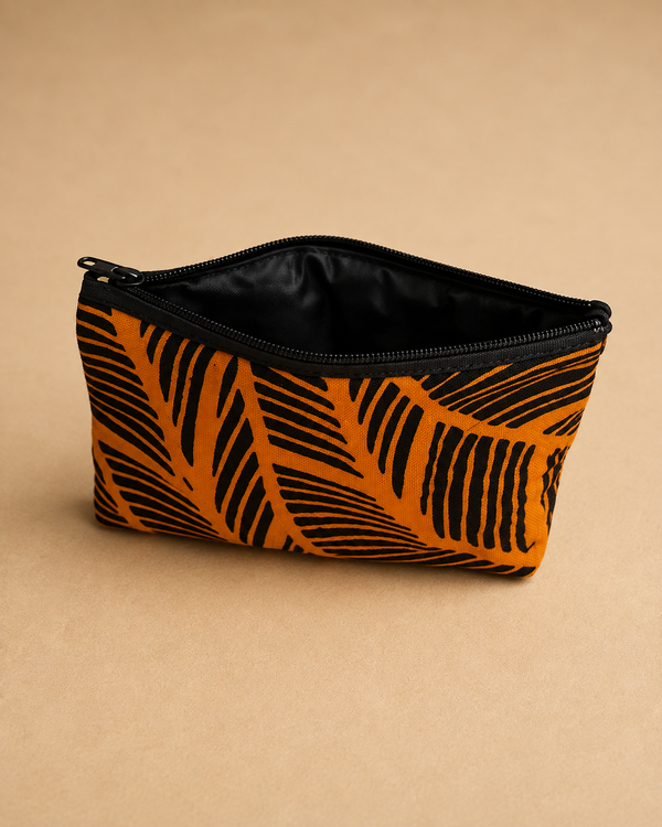 African Print Portemonnee – Oranje/Zwart