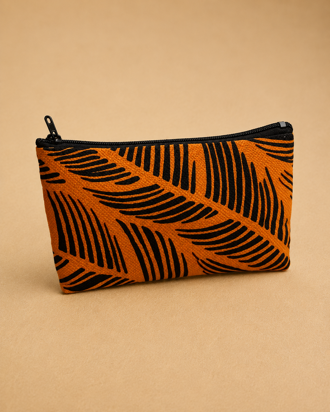 African Print Portemonnee – Oranje/Zwart