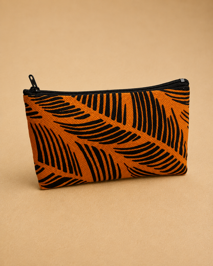 African Print Portemonnee – Oranje/Zwart