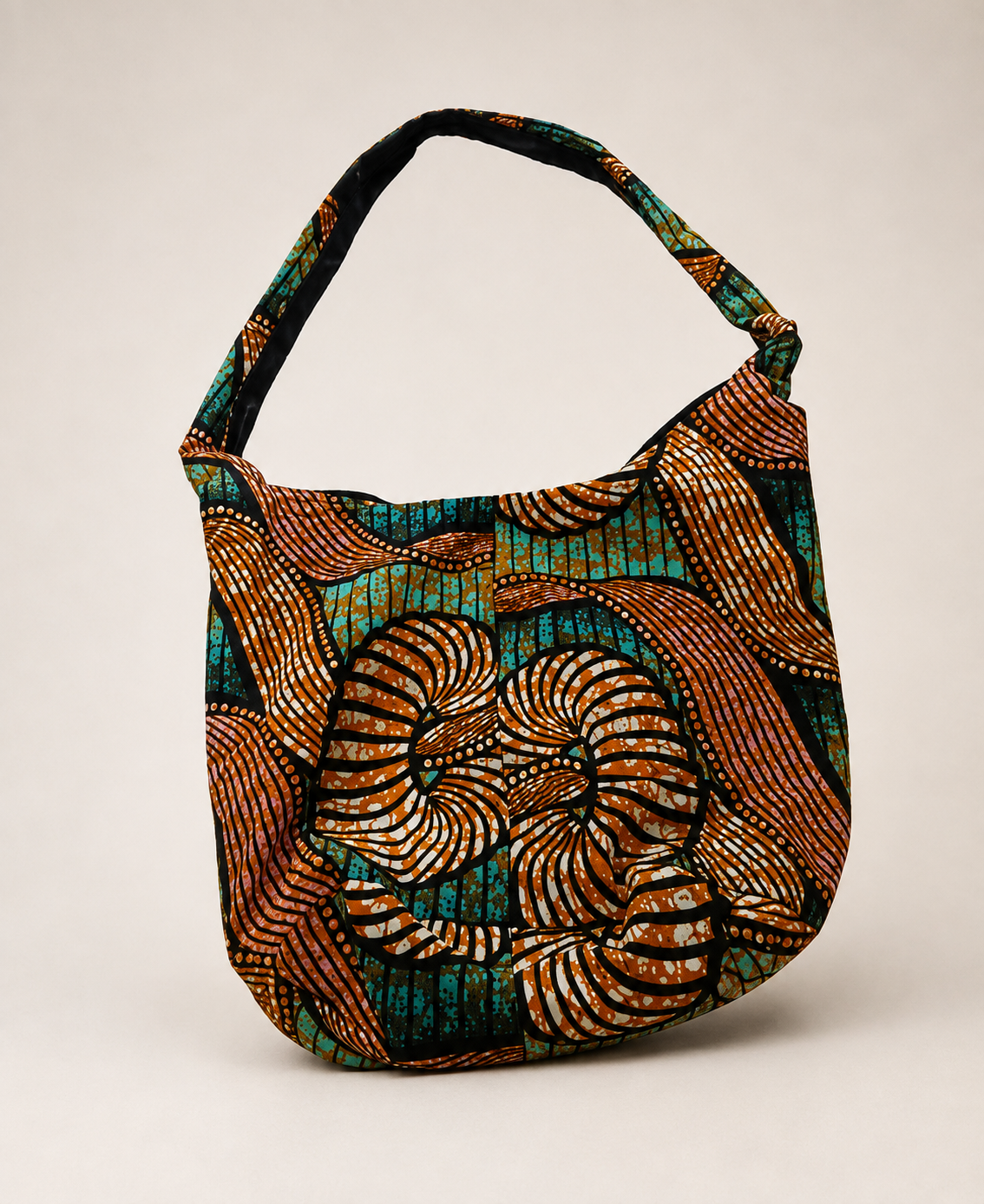 African Print Crossbody Tas – Bruin/Blauw