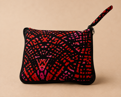 Kikapu Opvouwbare African Print Shopper – Roze/Rood/Zwart