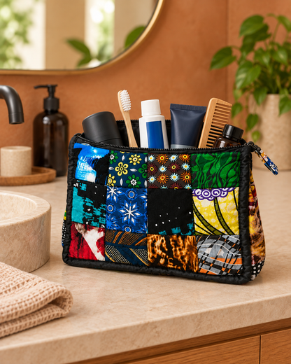 Waxprint Patchwork Toilettas