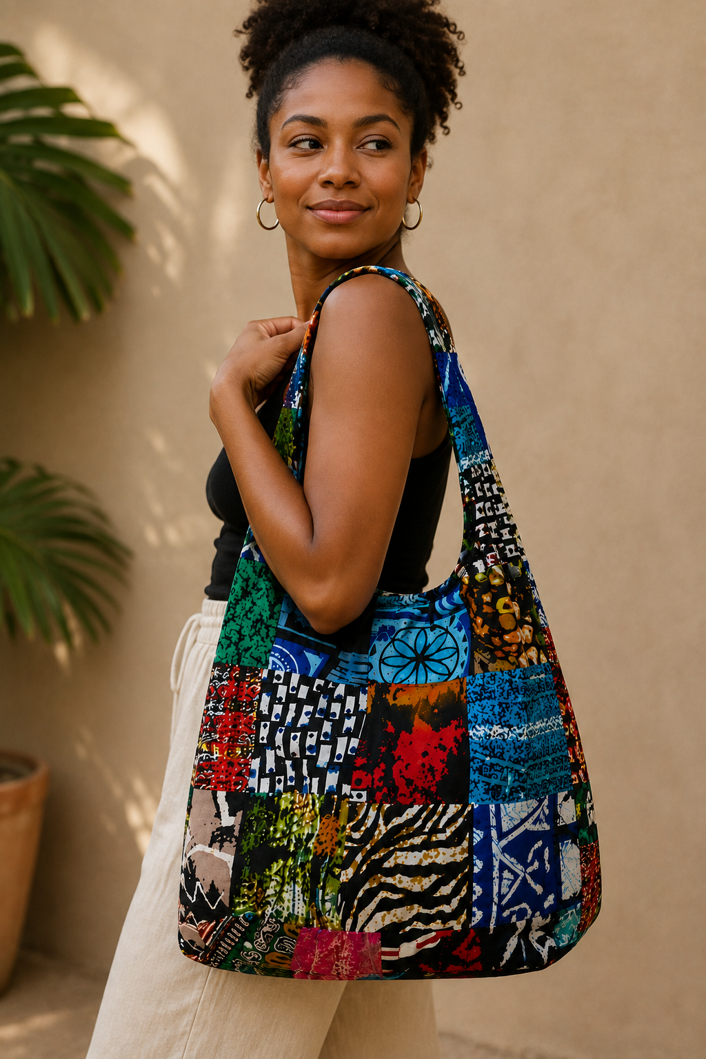 Waxprint Patchwork Crossbody Tas – Multicolor