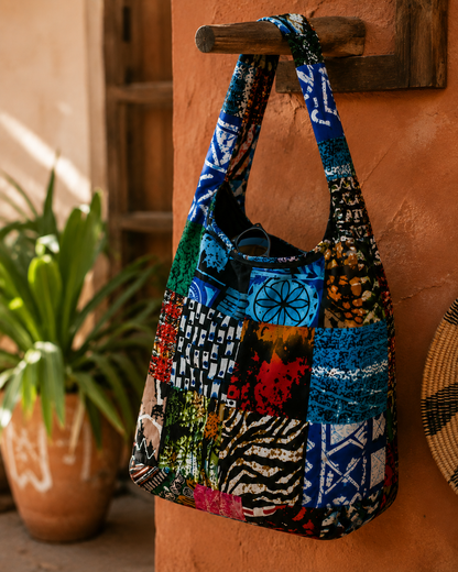 Waxprint Patchwork Crossbody Tas – Multicolor