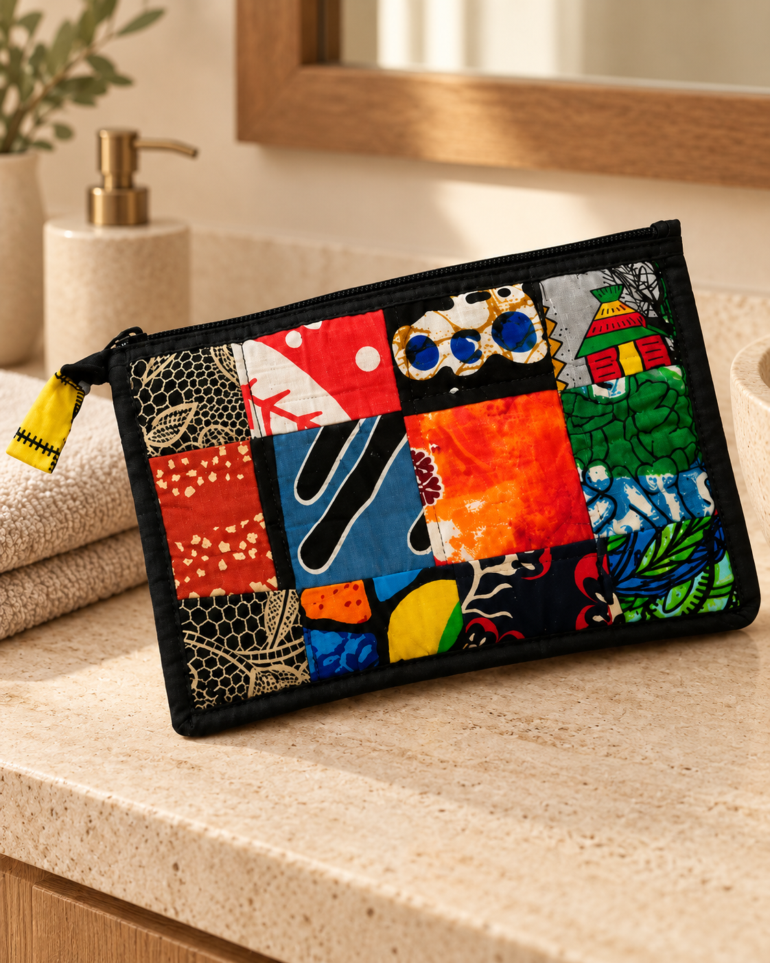 Waxprint Patchwork Toilettas