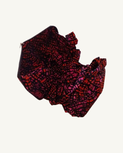 Kikapu Opvouwbare African Print Shopper – Roze/Rood/Zwart