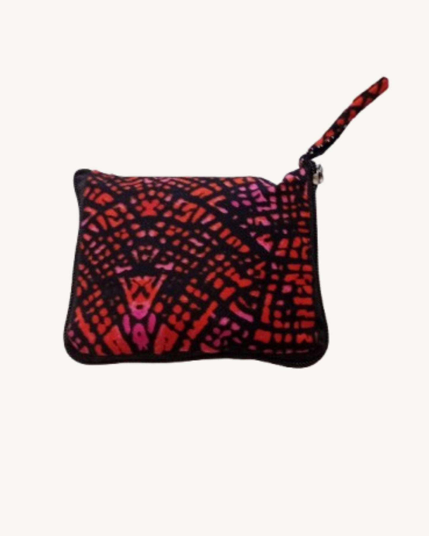 Kikapu Opvouwbare African Print Shopper – Roze/Rood/Zwart