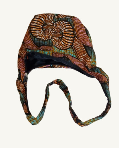 African Print Crossbody Tas – Bruin/Blauw