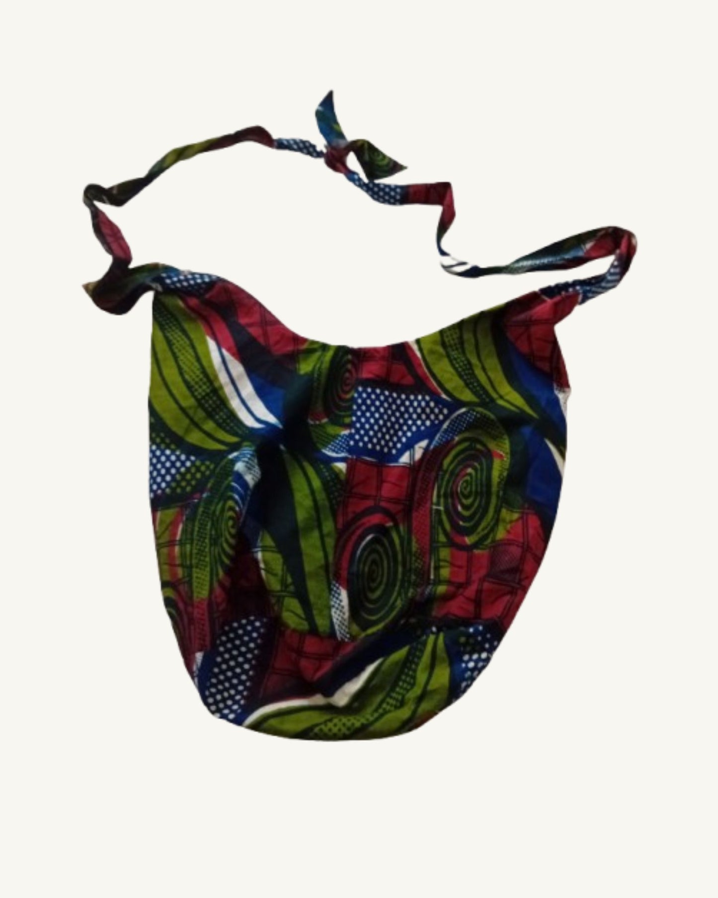 Handgemaakte African Print Hobo Bag – Groen/Rood/Blauw
