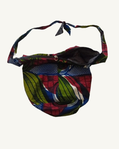 Handgemaakte African Print Hobo Bag – Groen/Rood/Blauw