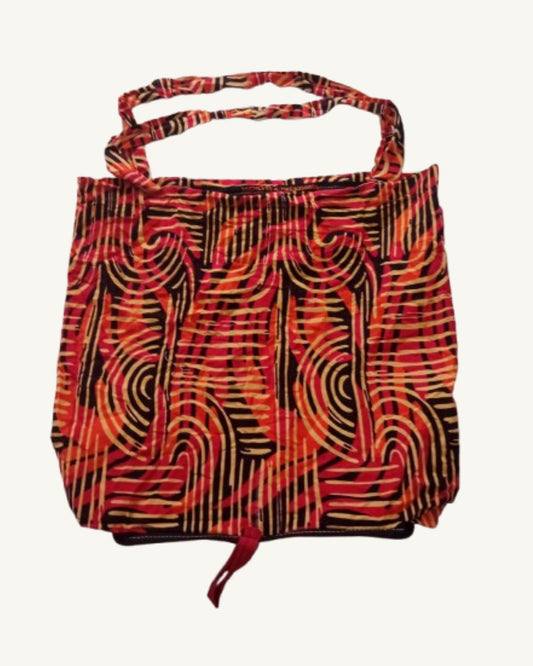 Kikapu Opvouwbare African Print Shopper – Rood/Oranje/Zwart