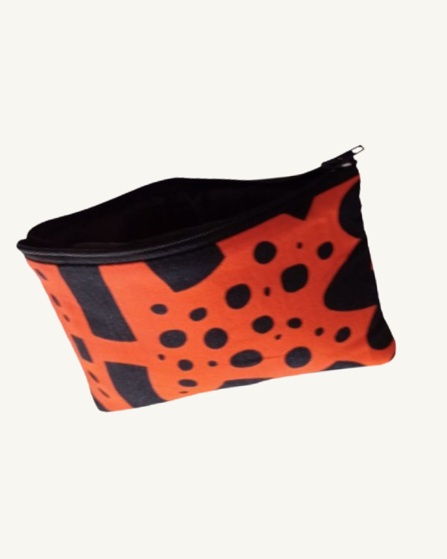 Handgemaakte African Print Portemonnee – Oranje/Zwart