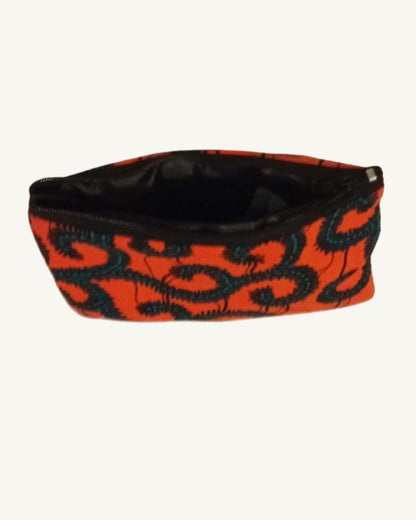Handgemaakte African Print Portemonnee – Oranje/Zwart