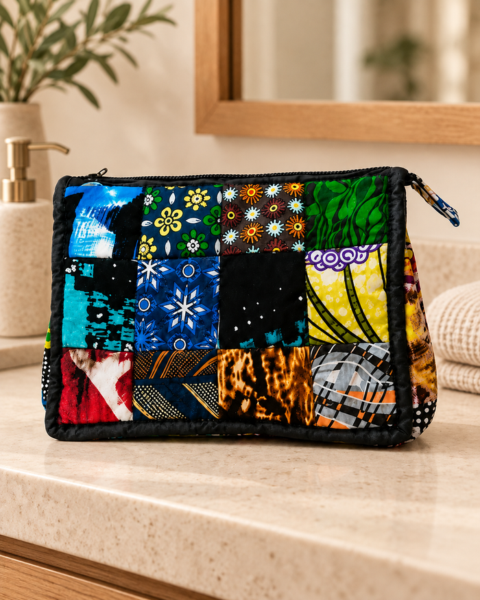 Waxprint Patchwork Toilettas